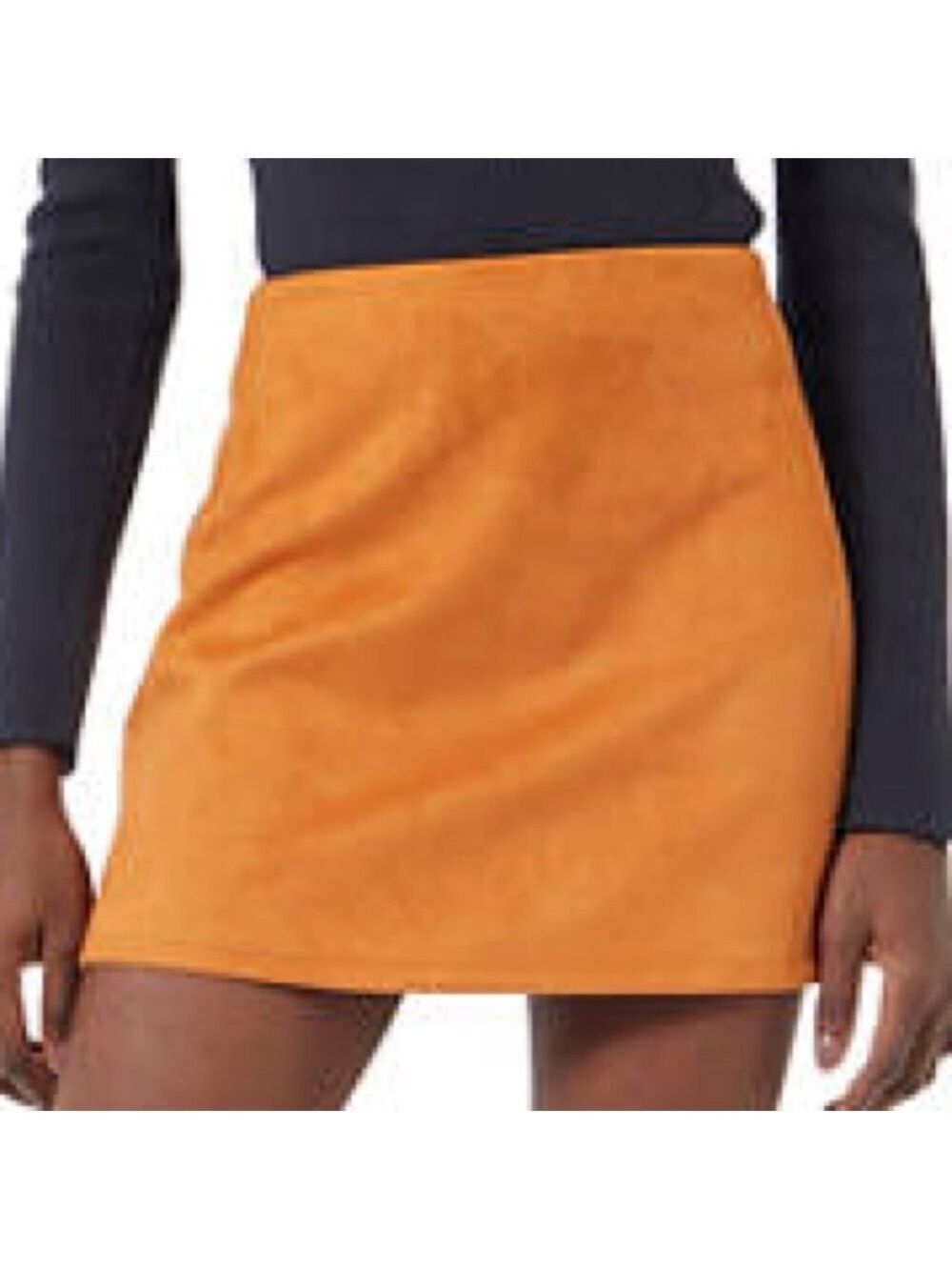 🎩🗝️ NWT $98 French Connection
Patty Drape Mini Skirt Saffron Spice - Picture 3 of 8